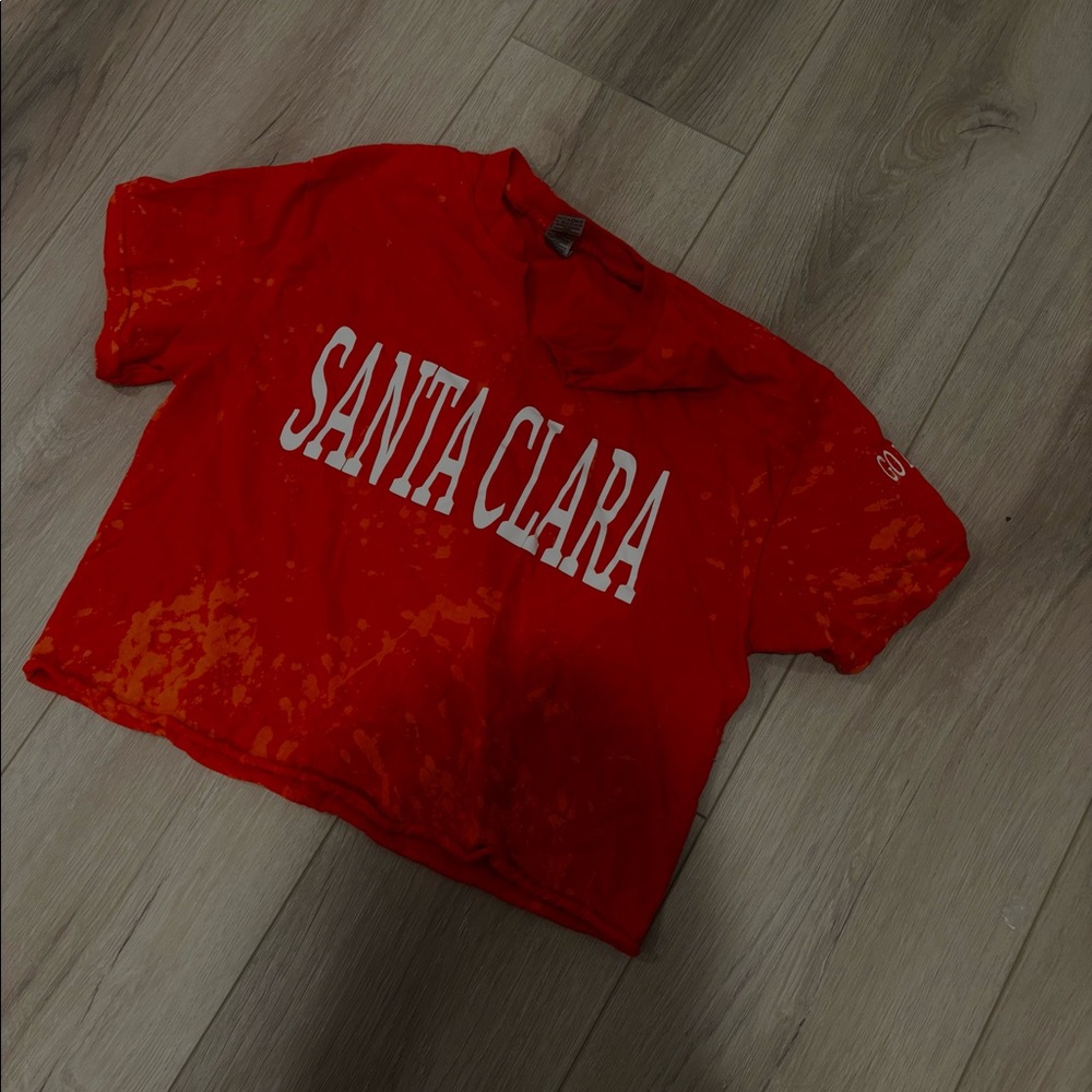 Santa Clara University (scu) custom bleached cropped tshirt